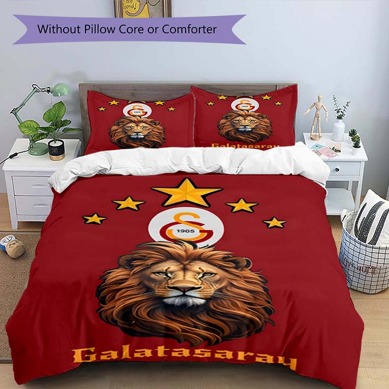 3pcs Football Team (2) Design Cover Set - HD Printed Bedding with 1 Cover and 2 Pillowcases - Perfect for Home and Dorm Decor