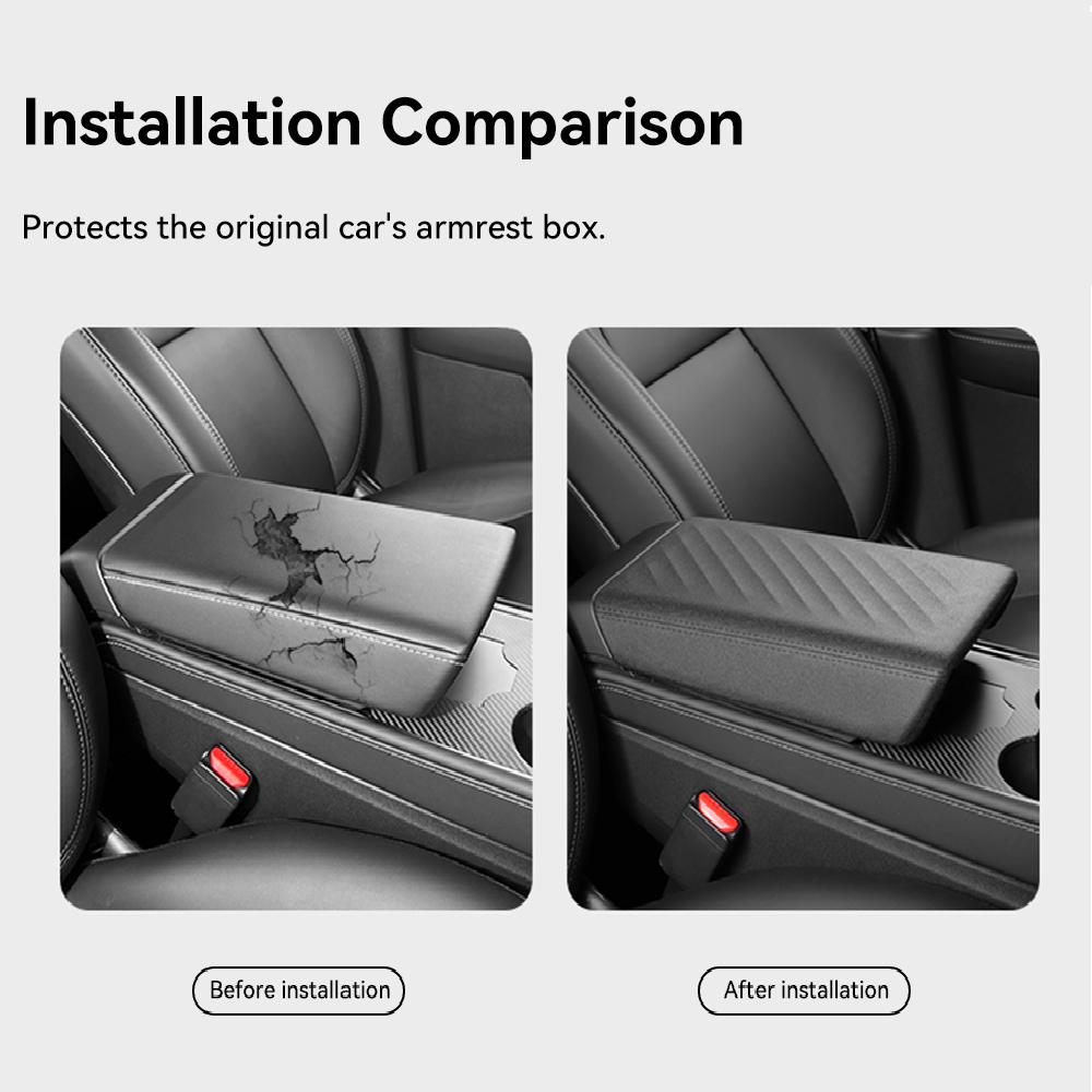 YZ for Tesla Model 3 Highland Y Juniper TPE Central Armrest Pad Soft Case Armrest Box Protective Cover Anti-scratch Accessories
