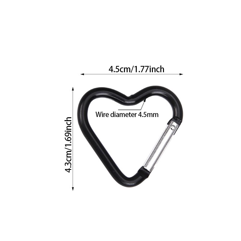 Aluminiumlegierung Outdoor Herzform Karabiner Schlüsselanhänger Clip Ringe Kletterclips Federkarabinerhaken Langlebiger Karabiner