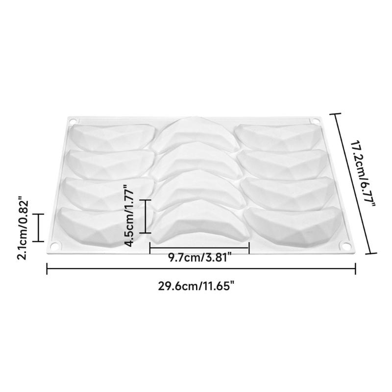 12-Kavitäten Mini Polygonale Banane Silikonform DIY Mousse Kuchenform Backwerkzeug zur Herstellung von Schokolade Fondant Dessert
