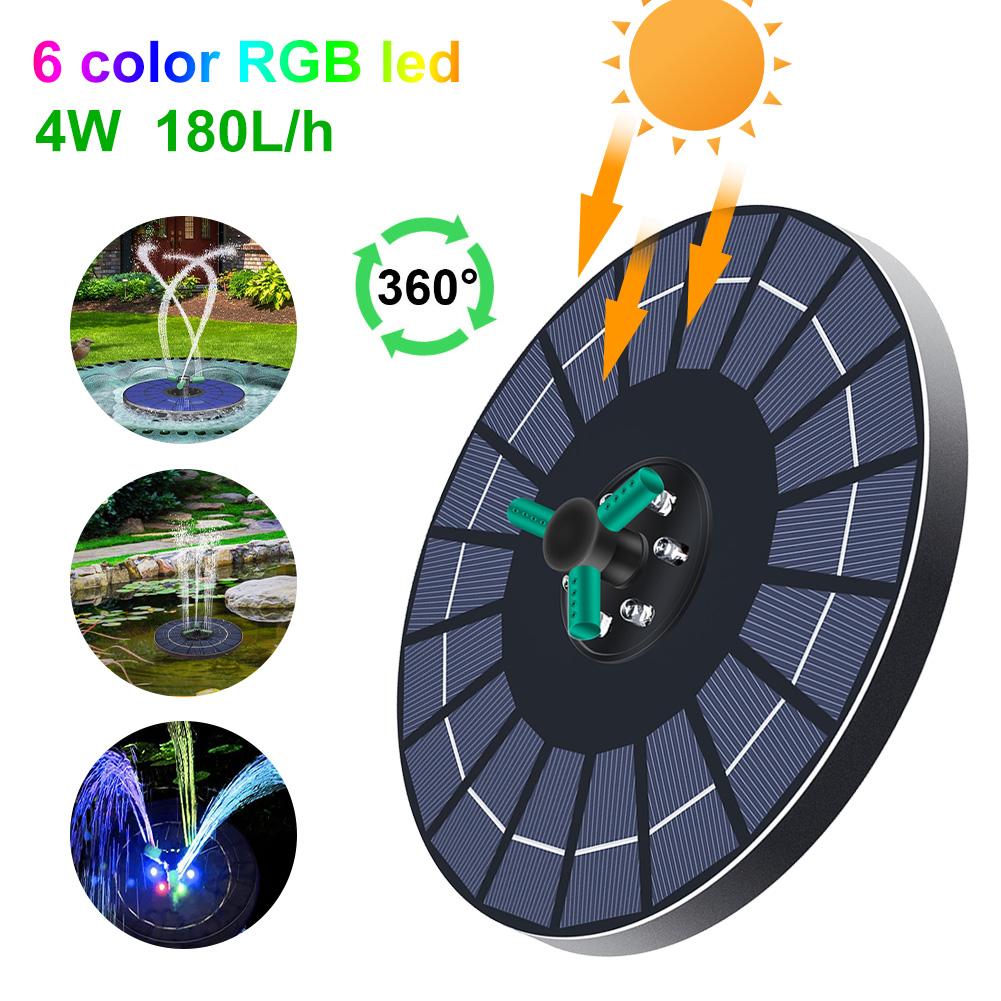 New Floating Solar Fountain Garden Waterfall Fountain Bird Bath Fountain With 360° Rotatable Nozzle Water Pump For Ponds Garden