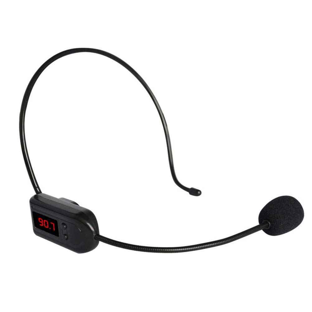 Sanwer FM Wireless Microphone, Portable Speaker Headset Microphone, Wireless, Lightweight Stereo Microphone, FM Recording, Video Recording,