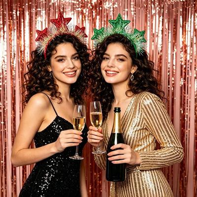Sweet New Year Decorative Headband Sequin Party Hair Accessory Masquerade Party