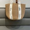 Handgeweven Strooien Emmer Tas Dames Stijlvolle Strandtas Zachte Canvas Voering Enkele Riem Crossbody Handtas In Wit Of