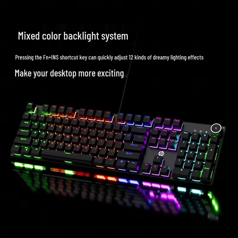 HP K10G 104-Key Wired Mechanical Gaming Keyboard