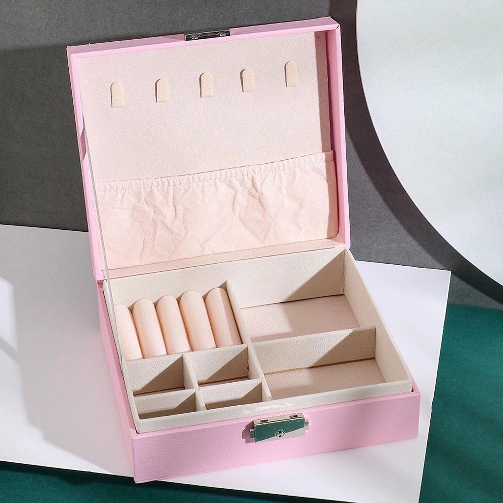 1pc Large Capacity Drawer Style Lockable Jewelry Box ,Large Capacity Jewelry Organizer Box,For Necklaces, Rings, Earrings, Etc.