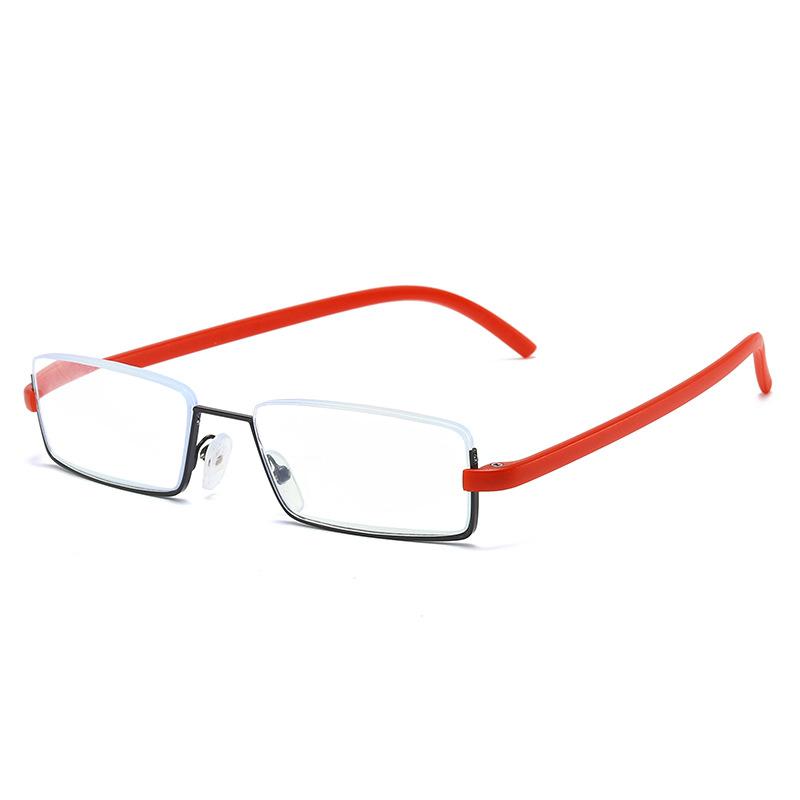 

Металлические очки для чтения с защитой от синего света, мужские очки с диоптриями в полуоправе, мужские очки с футляром +1,0 1,5 2,0 2,5 3,0 3,5 4,0 +250 красный