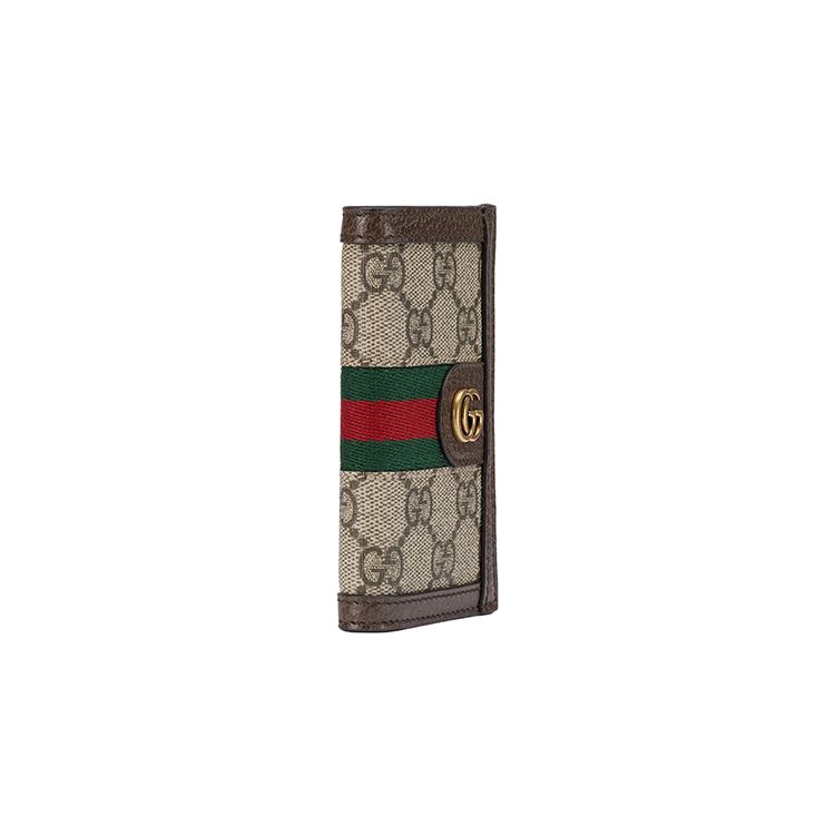 Gucci Canvas And Leather Trim Card Holder With Gold Hardware Men Accessories Beige Dark-Brown 734943-96IWT-8745