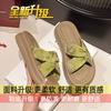 New Chinese style slippers women's summer wear 2025 new muffin platform one-word drag beautiful holiday sandals
