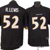 Baltimore Ravens 52 Ray Lewis Camiseta de Fútbol Americano NFL Tercera Generación Negra Bordada Estilo Auténtico
