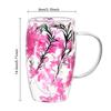 Double Wall Glass Mug with Flower Glitter Inside 450ml Large Capacity Heat & Cold Resistant Transparent Mug Creative Coffee Cup