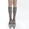 Ultra Thin Transparent Women Lace Ruffle Long Socks Stockings JK Lolita Sweet Girls Sexy Lace Mesh Fishnet Stockings Knee Socks
