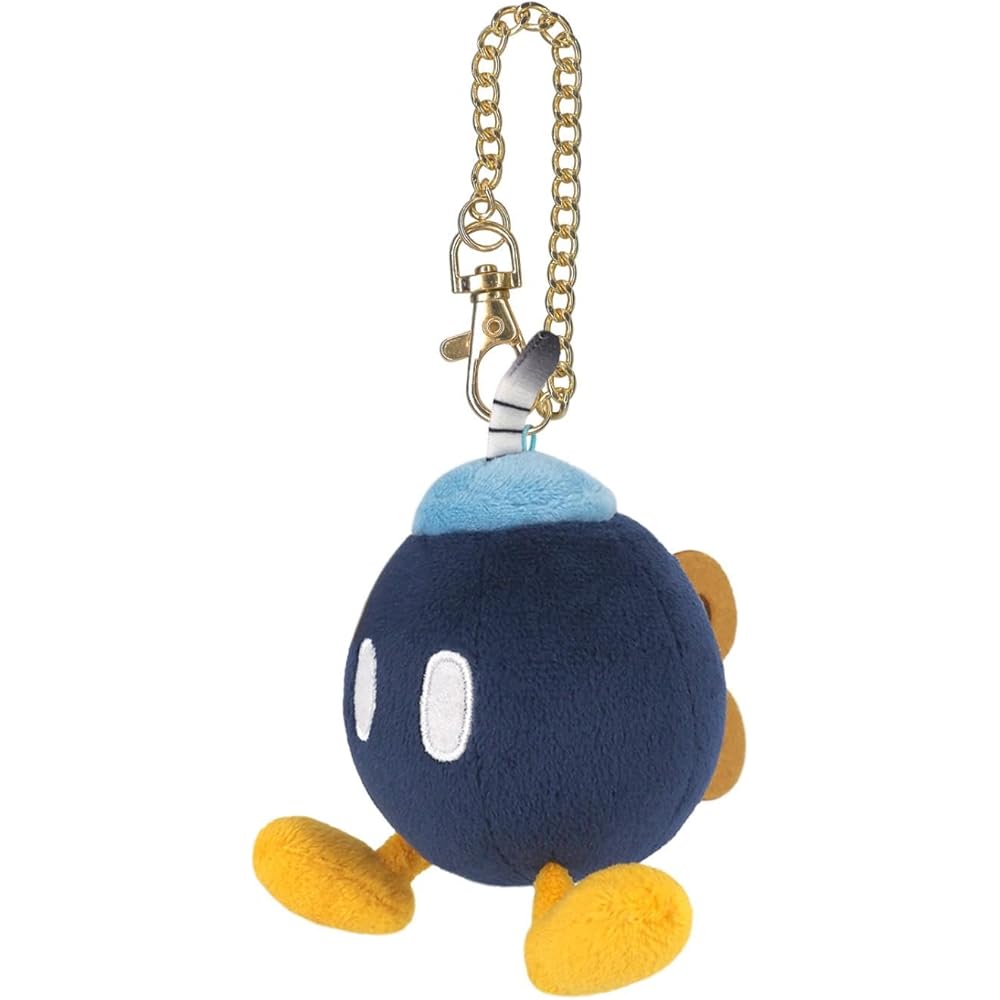 Sanei Boeki Super Mario All Star Collection Bomb-omb Plush Toy 8.5x10x9.5cm Soft Stuffed Mascot