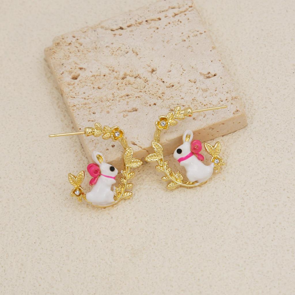 Geometrische Tulpen-Katzenaugen-Steinohrringe mit 925er Silbernadel