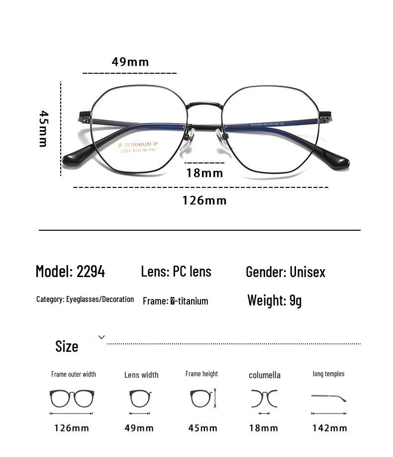 Black Full Frame Anti-Blue Light Prescription Glasses for Myopia - Unisex, Round Face.