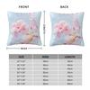 Pink Watercolor Flowers Square Pillowcase Polyester Linen Velvet Creative Decorative Throw Pillow Case Home Cushion Case 45X45