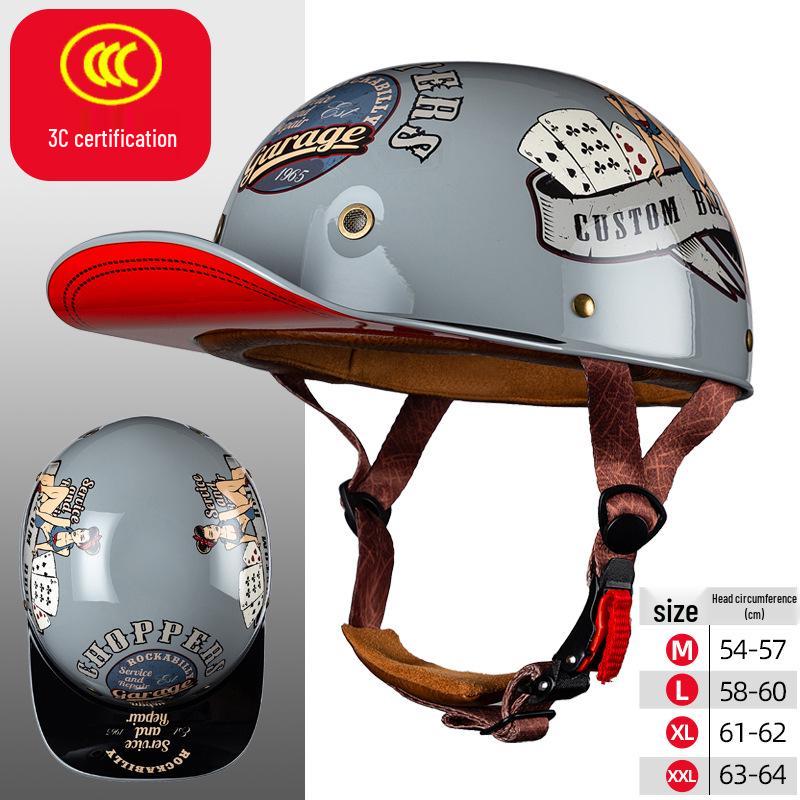 Retro Electric Vehicle Riding Helmet - Unisex, Lightweight, All-Season