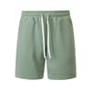 Mens Solid Color Waffle Drawstring Pockets Casual Straight Summer Shorts
