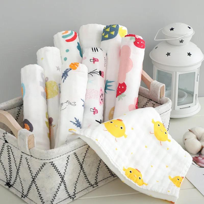 

5Pcs Baby Towel Handkerchief Set 100% Cotton 6 Layers Gauze Soft Children s Towel Newborn Face Towel Wipe Sweat Towel