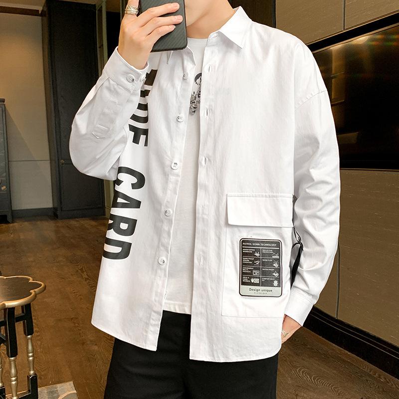 

Мужская рубашка с длинными рукавами, тонкая рубашка, рабочая одежда в корейском стиле, свободная повседневная одежда