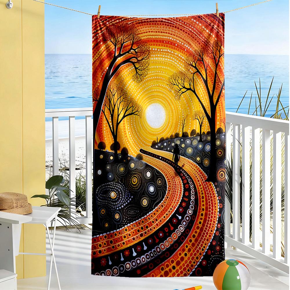 Australian Aboriginal Style Beach Towel Super Soft Microfiber Quickdry Fabric Comfortable Lightweight