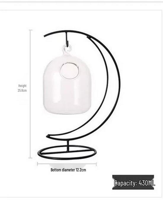 Stylish Iron Frame Glass Fish Tank & Hydroponic Vase for Desktop Decor