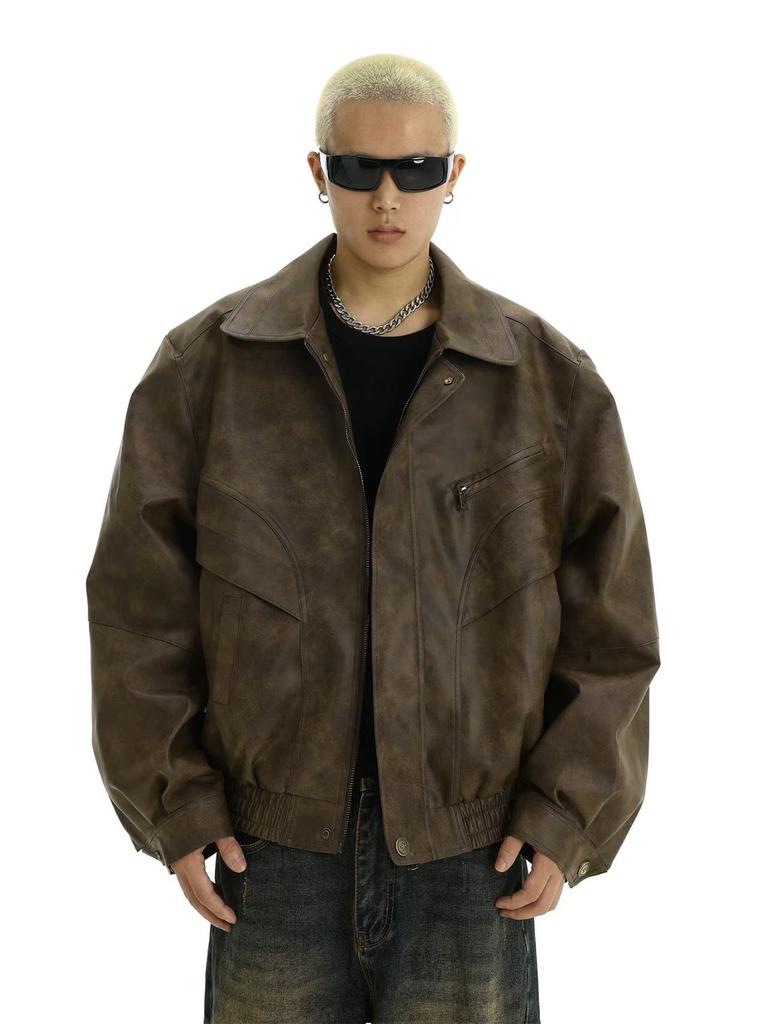 Men's 2025 Autumn Retro Cropped Jacket - High-End, Clean Fit, Streetwear Style