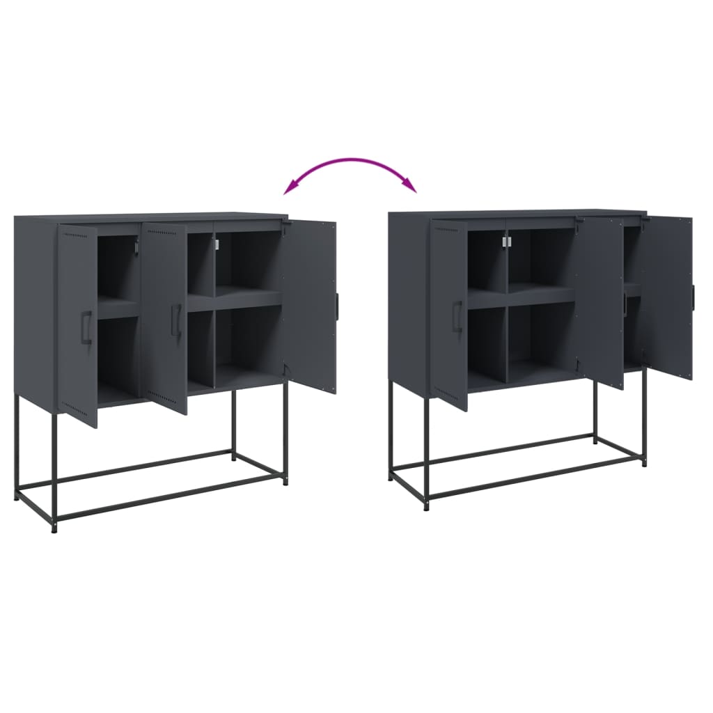 Highboard Anthracite 100.5 x 39 x 107 cm Steel