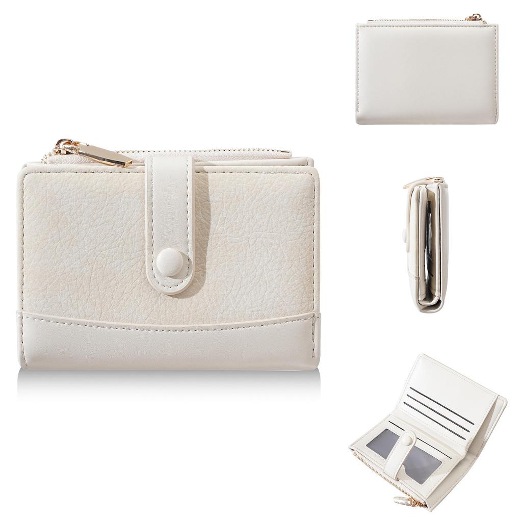 New Women's Zipper Bifold Wallet - Fashion PU Patchwork Coin Purse