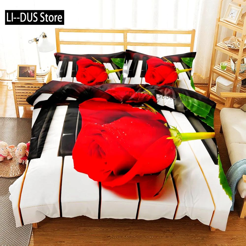 

Big Rose in The Bloom Bedding Set King Queen Twin Single Size Duvet Cover Pillow Cases Duvetcover Sets with Pillowcase 3 PCS 135x200cm