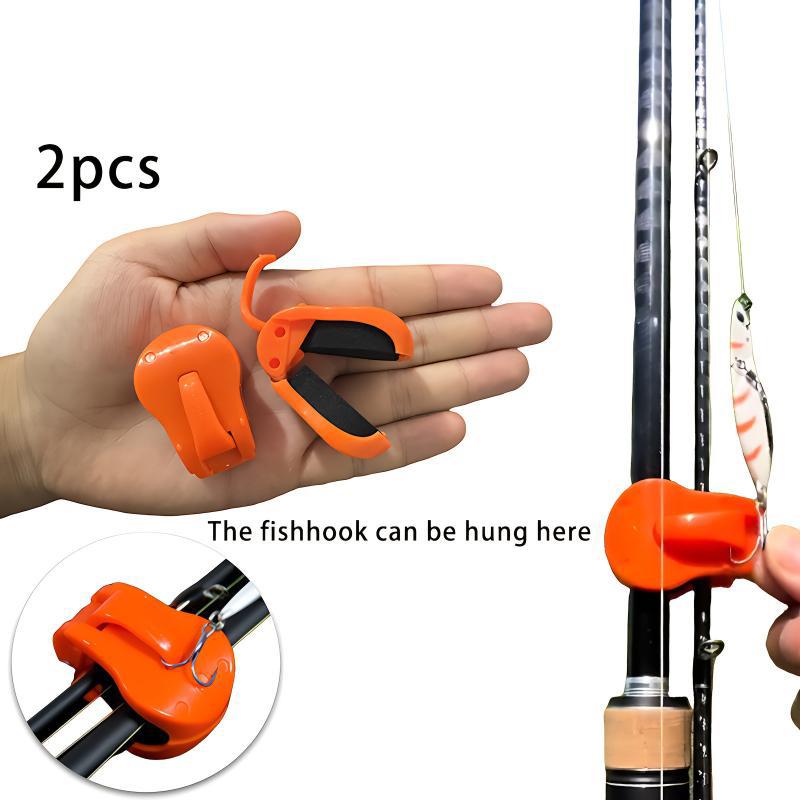 2Pcs Quick-Attach Fishing Rod Clip Tool-Free 1-Hand Holder For Freshwater Rods Storage Racks Secure Grip Tackle Organizer