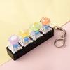4-Key Reduce Pressure Toy Fruit Mini Keychain Pendant Push Button Keychain  Reduce Anxiety