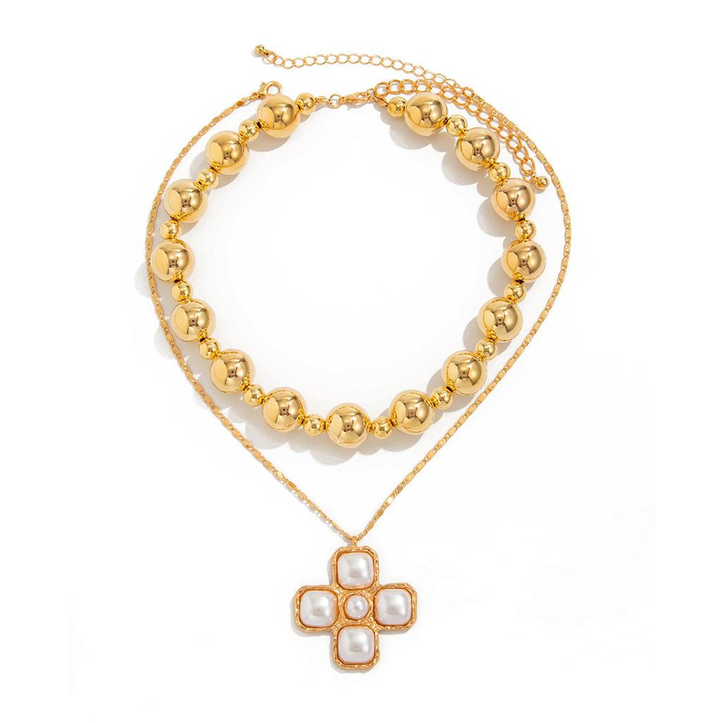 Hip-Hop Persönlichkeit Ccb Große Perlenkette, Punk-Stil Imitation Perle Schlüsselbein-Kette