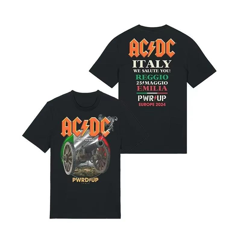 Sommer 2025 Neue ACDC T-Shirts Baumwoll-T-Shirts Hip Hop Rock Kurzarm Marke Herren Damen T-Shirts Hochwertige Oberteile Streetwear