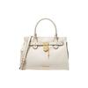 Hamilton Classic Solid Lock Bolsa de Mão de Couro Elegante para o Dia a Dia Bolsa Transversal Bolsa Tote Média Bolsas Femininas Creme 35T1GHMS2L-289