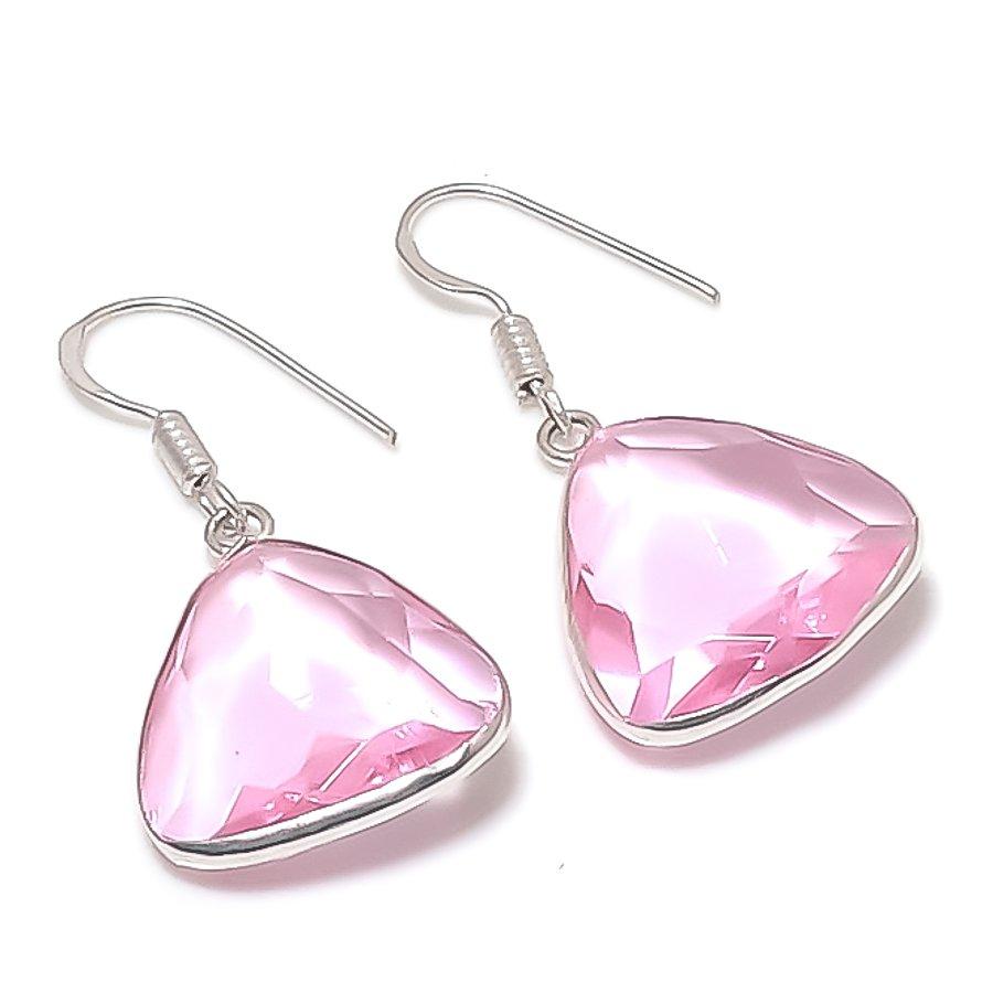 

Натуральный розовый кунцит, ручная работа, серьга из стерлингового серебра 925 пробы 1,58 A7i36