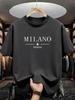 Milan Italian Print Unisexs Breathable Polyester Crew Neck Tshirts Lightweight Short Sleeve Tops For Casual Outdoor