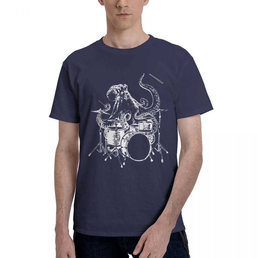 Octopus Playing Drums Drum Drum Drum Ming Musician Band 100 Cotton Casual Breathable Confortable Cute Football Shirts 2025