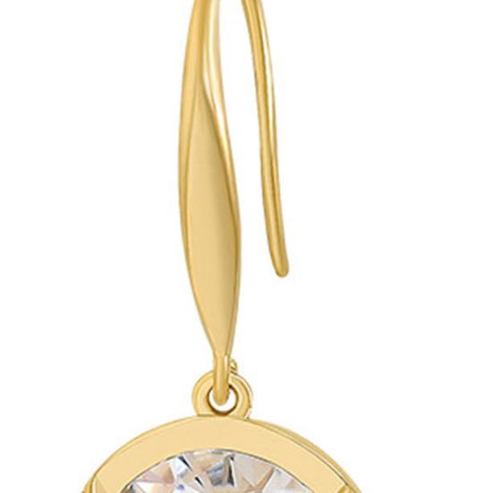 1 Pair Hook Earrings Round Pendant Rhinestone Jewelry Delicate Long Lasting Drop Earrings for Wedding