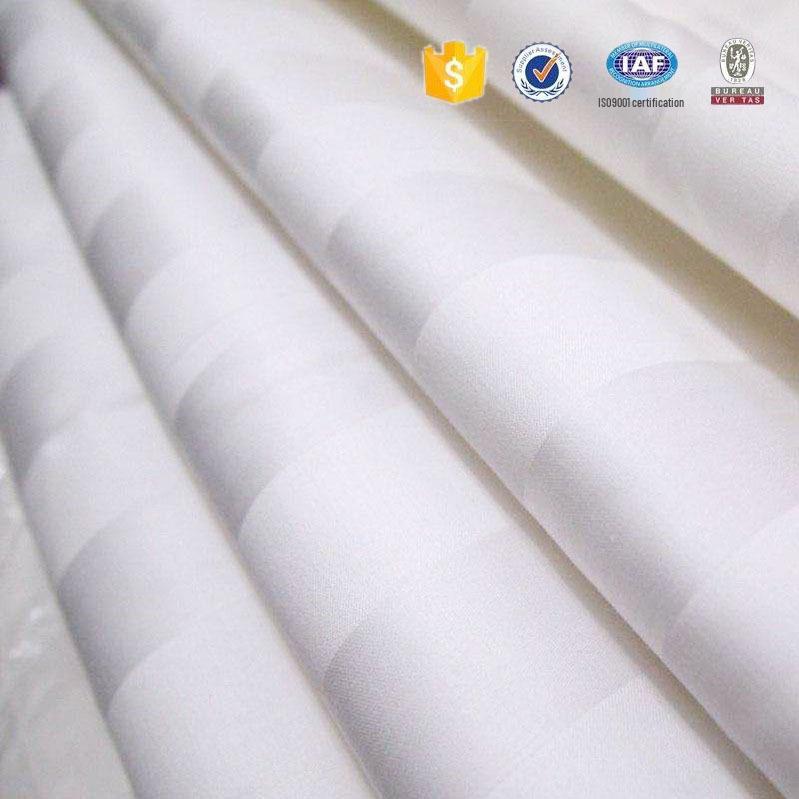 Pure Cotton Hotel & Hospital Bedding Fabric - 60s Dense Satin Stripe 1.6m Width 60x40 Count