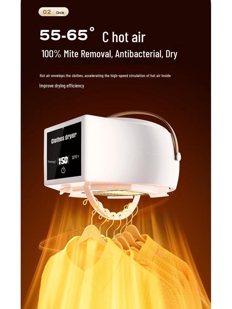 Portable Foldable Clothes Dryer with Timer & UV Light - No Installation Needed