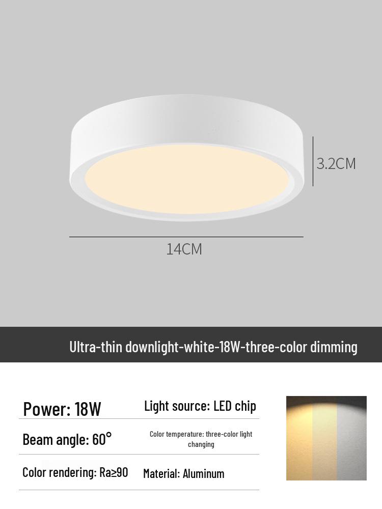 Surface Mounted Anti-Glare Round Downlight for Hallway or Foyer