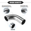 2 Pcs Bend Elbow Pipe Tube, 1.5" OD 4.72" 2.95" Leg 90 Degree DIY Exhaust Pipe Intercooler Air Intake Tube Universal For Car Truck Durable 304