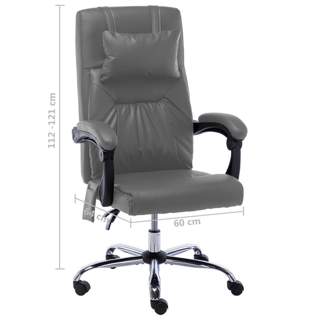 Massage Office Chair Anthracite Faux Leather