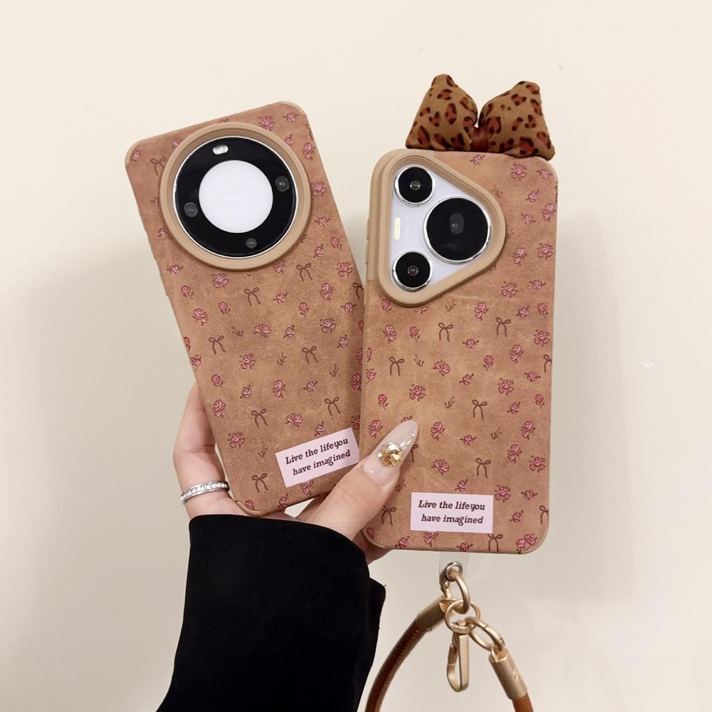 Xiaoxiang-style Red Small Floral Huawei P70, Apple 16 Phone Case Oppreno12 Fully Wrapped, Vivox100 with Veneer