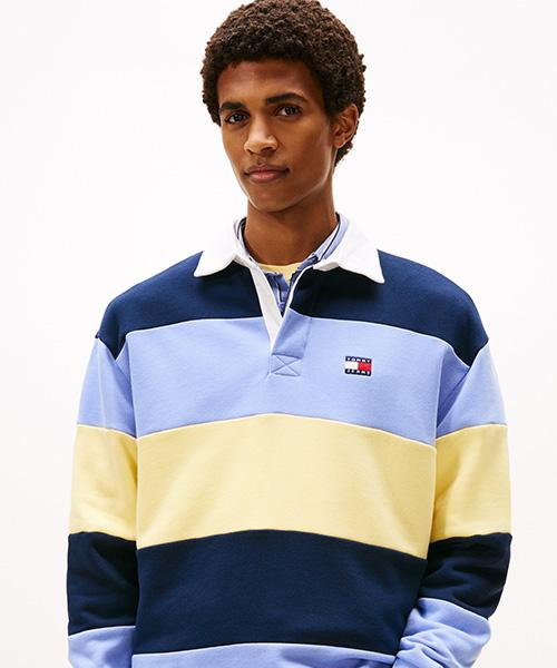 Tamijinseu Relax Badge Stripe Rugby T-Shirt (T32G0Tkt10Tmt10Ap)