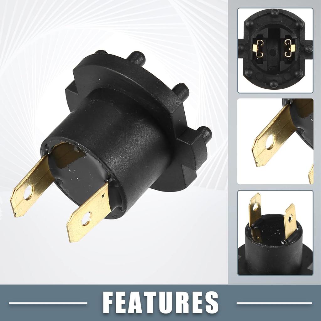 Headlight Headlamp Bulb Socket Adapter B28V-51-0A3 B28V-51-0A3A for Mazda 3 2004-2009 Plastic Black (Set of 2)