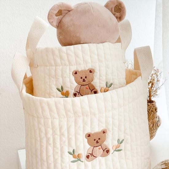 Storage Basket Soft Texture Wide Application Cotton Assorted Cartoon Organizer Box Household Supplies