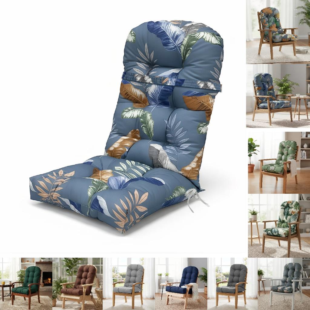 Cuscino per Sedia a Dondolo Adirondack, Spesso 44x20x4 Pollici, Cuscino Alto per Sedia da Patio, Cuscino Impermeabile per Seduta di Mobili da Esterno con Lacci