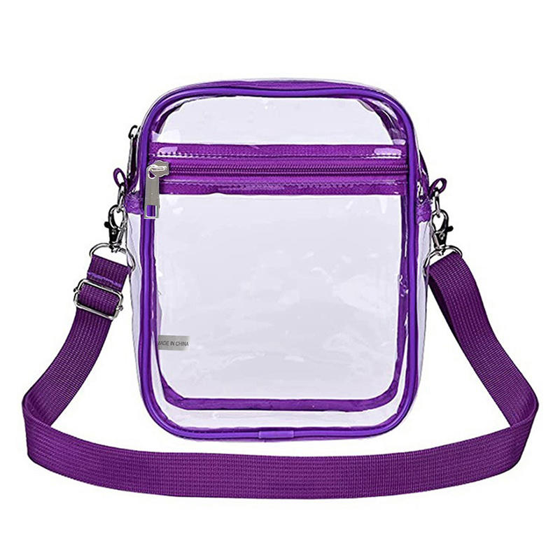 Women PVC Transparent Shoulder Crossbody Bag Fashion Waterproof Transparent Handbags Sports Zipper Shoulder Bag Cross Bags